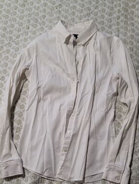 Banana Republic White Long-Sleeve Dress Shirt